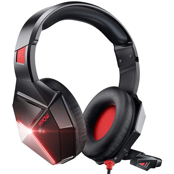 Mpow Gaming Headset Eg10 Bh414a Led, Multiplatform, 3.5mm, Μαύρο-κόκκινο