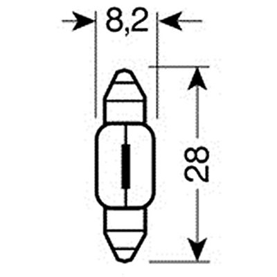 Λαμπάκια Σωληνωτά 15W/12V Sv7-8 8x28mm Lampa 5830.9-LM 2τμχ