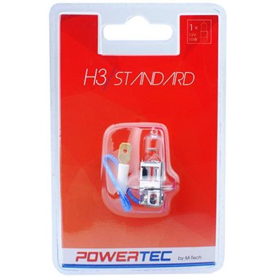 Λαμπάκι Αλογόνου H3 12V 60/55W Pk22S Powertec Standard Αλογόνου 1τμχ M-Tech PTZ3-01B/MT