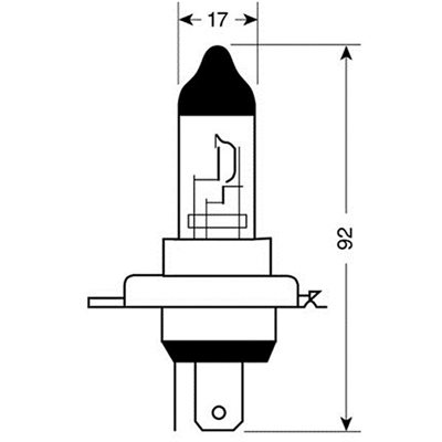 H4 Αλογόνου 12V/60-55W 92mm P43T Lampa L5804.0 1τμχ