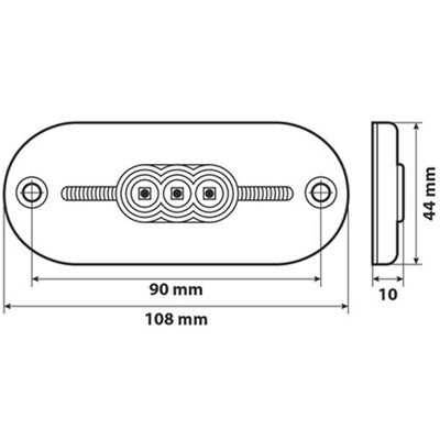 Lampa Φως Φορτηγου 108x44mm 5led 24v Λευκο L9838.5