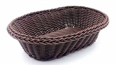 Καλάθι Οβάλ Rattan 26x20cm Σκούρο Καφέ Home&Style 7351122-120