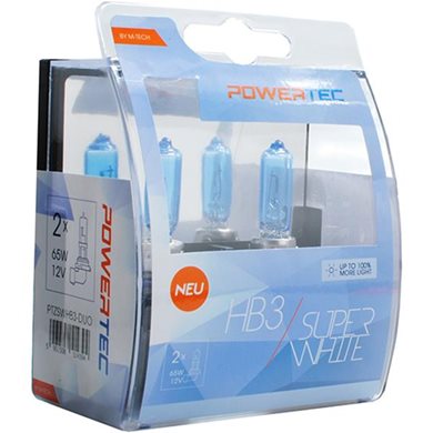 HB3 12V 65W P20D Powerteck Superwhite 2τμχ M-Tech PTZSWHB3-DUO/MT