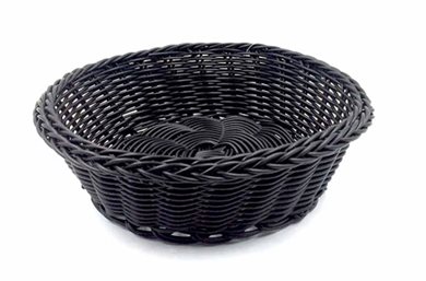 Καλάθι Στρογγυλό Rattan 24cm Μαύρο Home&Style 735129-120