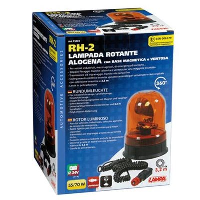 Φάρος RH-2 12V/24V Μαγνητικός με Φις Αναπτήρα Πορτοκαλί 130x195mm Lampa L7300.1