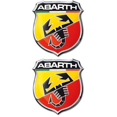 Αυτοκόλλητα Abarth 4x4,5cm Σμάλτου 2τμχ Americat ΑΥΤ.ABARTH/4