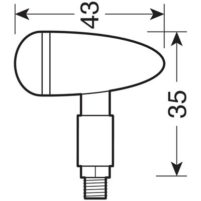 Lampa Φλας Μοτο Drop 12v Smd Led (35x43mm) Χρωμιο -2 Τεμ. 9048.3-LM