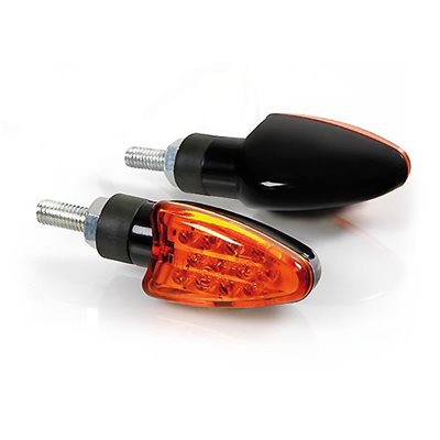 Lampa Φλας Μηχανης Arrow 12v Led (68 X 27 Mm) Μαυρο Με Πορτοκαλι Τζαμακι -2 Τεμ. 9009.1-LM