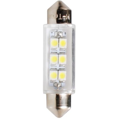 Λαμπάκι Πλαφονιέρας C5W/C10W 12V 0,48W Sv8,5 41mm Led 6xSMD3528 Premium Λευκό 1τμχ M-Tech L091W/MT