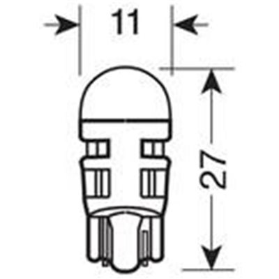 T10 12V W2.1x9.5D Mega-Led 3 Λευκό Φως 11X27mm 2τμχ Lampa 5813.8-LM