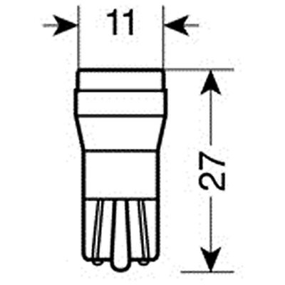 T10 12V 1W Κόκκινο 1SMDx2Chips Hyper-Led Lampa 5814.7-LM 2τμχ