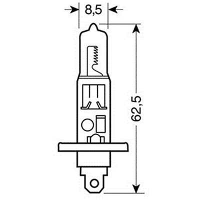 H1 Αλογόνου 12V/100W 62.5mm P14,5S 1τμχ Lampa L5801.1