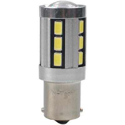 P21W 12V Ba15S Led 18xSMD5730 Premium Λευκό Μονοπολικό 2τμχ M-Tech LB355W/MT