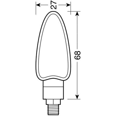 Lampa Φλας Μηχανης Arrow 12v 21w (68 X 27 Mm) Μαυρο Με Πορτοκαλι Τζαμακι -2 Τεμ. 9009.2-LM