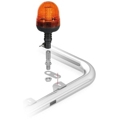 Lampa Βαση Μεταλλικη Προσαρμογης Φαρου Οβαλ (195 Χ 40 Mm) Για Μεταλλικη Μπαρα Φορτηγου -1 Τεμ L7303.5