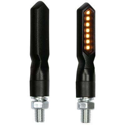 Lampa Φλας Μοτο Piercer Sq 12v Μαυρα Smd Led 75x15mm 2τεμ. 9047.9-LM