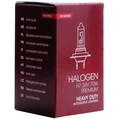 H7 Px26D 24V 70W Halogen Premium Heavy Duty 1τμχ M-Tech ZHD907/MT