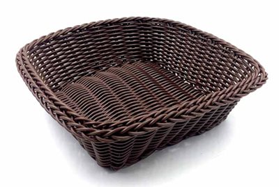 Καλάθι Τετράγωνο Rattan 24x24cm Σκούρο Καφέ Home&Style 7351132-120