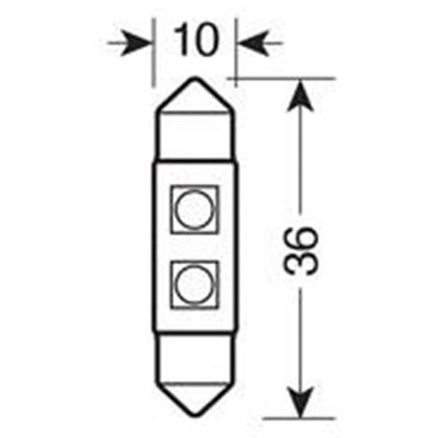 Λαμπάκι Πλαφονιέρας C5W 12V 10X36mm Hyper-Led6 Λευκό 2SMDx3Chips (Διπλής Πολικότητας Can Bus) 1τμχ Lampa 5844.6-LM