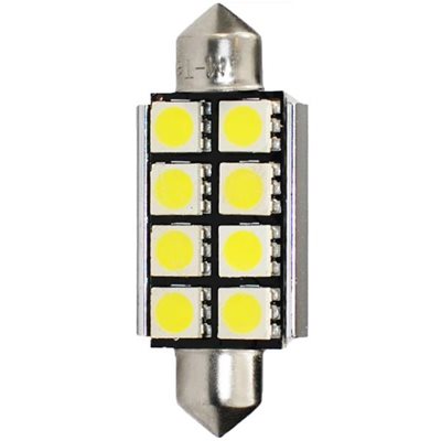 Λαμπάκι Πλαφονιέρας C5W/C10 12V 1,92W Sv8,5 41mm Can-Bus+Radiator Led 8xSMD5050 Premium Λευκό 1τμχ M-Tech L327W/MT