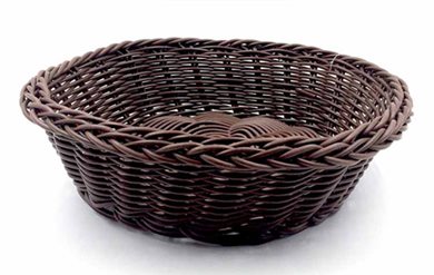 Καλάθι Στρογγυλό Rattan 24cm Σκούρο Καφέ Home&Style 735107-120