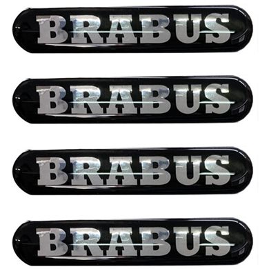 Αυτοκόλλητα Brabus Μαύρο/Χρώμιο Σμαλτου 4τμχ Americat ΑΥΤ.BRABUS/2