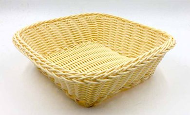 Καλάθι Τετράγωνο Rattan 24x24cm Μπεζ Home&Style 7351131-120