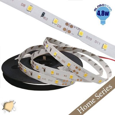 Home Series Ταινία LED 4.8 Watt 12 Volt Θερμό Λευκό IP20 GloboStar 33402 5m