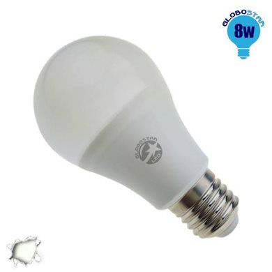 Γλόμπος LED A60 με βάση E27 8 Watt 230v Ημέρας GloboStar 01722