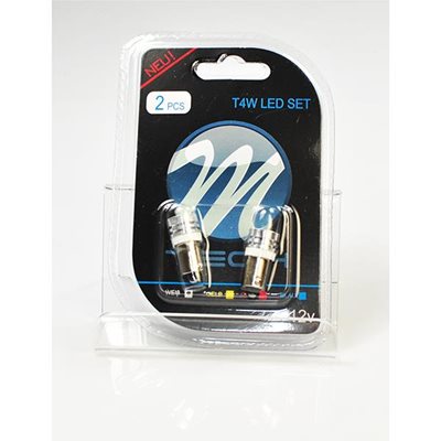 T4W 12V 1W Ba9S Μινιόν Led 1xHp Λευκό 2τμχ M-Tech LB016W/MT