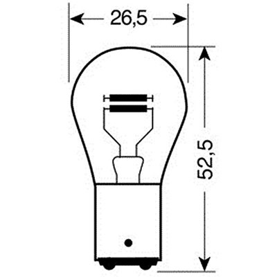 Λάμπα P21/4W Baz15D Διπολική Παράκεντρη Lampa L5806.9 2τμχ