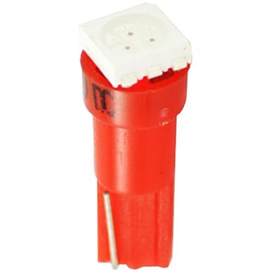 T5 12V W2X4,6D Led 1xSMD5050 Κόκκινο Καρφωτό Ακάλυκο 2τμχ M-Tech LB053R/MT