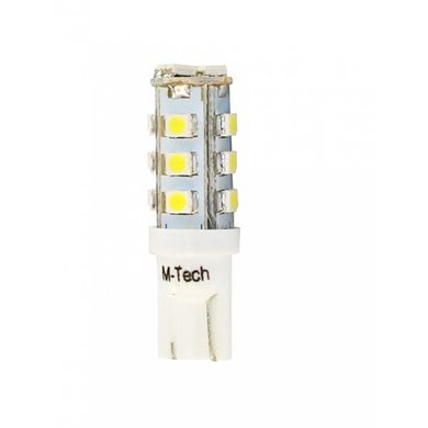 W5W 12V T10 W2.1x9.5D Led 16xSMD3528 Λευκό Καρφωτό Ακάλυκο 2τμχ M-Tech LB077W/MT