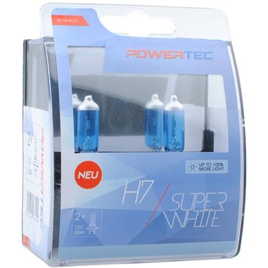 H7 12V 55W Px26D Powerteck Superwhite 2τμχ M-Tech PTZSW7-DUO/MT