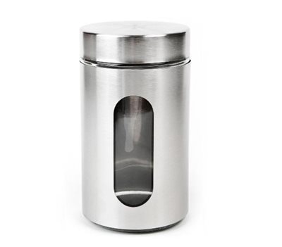 Βάζα Inox με Γυαλ Καπάκι 18x10cm Home&Style 0269005S-24