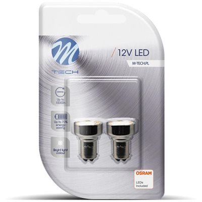 P21/5W 12V Bay15D 19xSMD2835 Led Λευκό 2τμχ M-Tech LB108W/MT