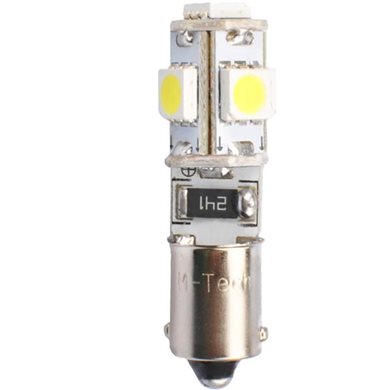 T4W 12V 1,2W Ba9S Μινιόν Led 5xSMD5050 Can-Bus Λευκό 1τμχ M-Tech L322W/MT