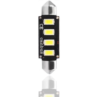 Λαμπάκι Πλαφονιέρας C5W/C10W 12V 2W Sv8,5 41mm Can-Bus+Radiator Led 4xSMD5730 Λευκό 1τμχ M-Tech L335W/MT