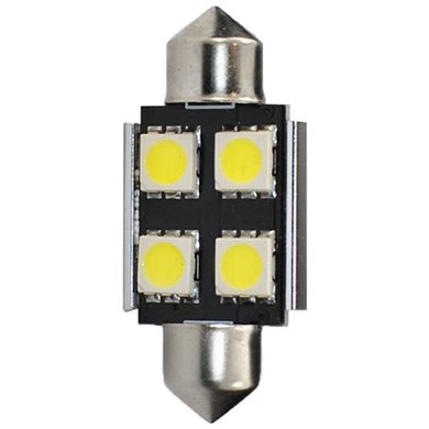 Λαμπάκια Πλαφονιέρας C5W/C10W 12V 0,96W Sv8,5 36mm Can-Bus+Radiator Led 4xSMD5050 Λευκό 2τμχ M-Tech LB328W/MT