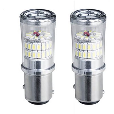 Bay15D 6Led 12V 6.500K Διπολικό-Παράκεντρο Can-Bus Λευκό 2τμχ Simoni Racing SRCNPD/SS