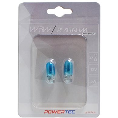 W5W 12V 5W (T10) W2.1X9.5D Powerteck Platinium 2τμχ M-Tech PTZPT12-02B/MT