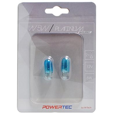 W5W 12V 5W (T10) W2.1X9.5D Powerteck Platinium 2τμχ M-Tech PTZPT12-02B/MT