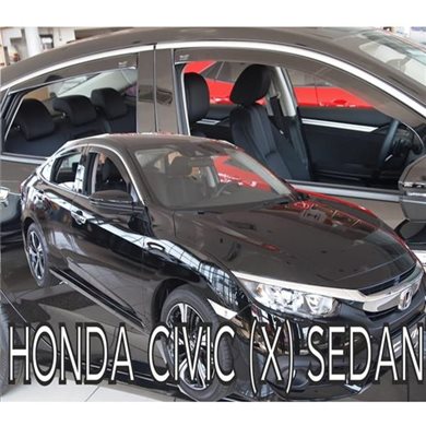 Heko Honda Civic X Gen 4d 2017+ Σετ Ανεμοθραυστες Αυτοκινητου Απο Ευκαμπτο Φιμε Πλαστικο Heko - 4 Τεμ. ΑΝΕΜ.SET17182