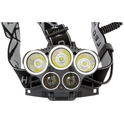 Φακός Κεφαλής Cree Xml T6 Zd24b, 5x Led, 5000lm, Μαύρος