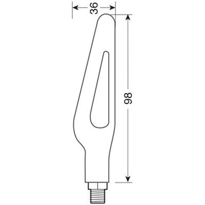 Lampa Φλας Μοτο Glory Sq Μαυρα 12v Smd Led 98x36mm 9047.4-LM