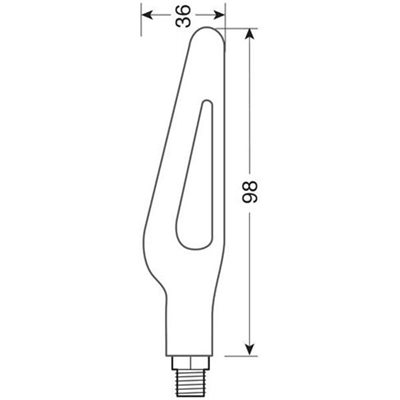 Lampa Φλας Μοτο Glory Sq Μαυρα 12v Smd Led 98x36mm 9047.4-LM