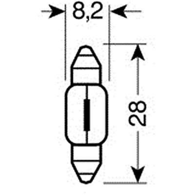 Λάμπα Πλαφονιέρας Σωληνωτή 10W/12V Sv7-8 8X28mm Lampa L5813.1 2τμχ