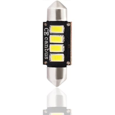 Λαμπάκι Πλαφονιέρας C5W/C10W 12V 2W Sv8,5 36mm Can-Bus+Radiator Led 4xSMD5730 Premium Λευκό 1τμχ M-Tech L334W/MT