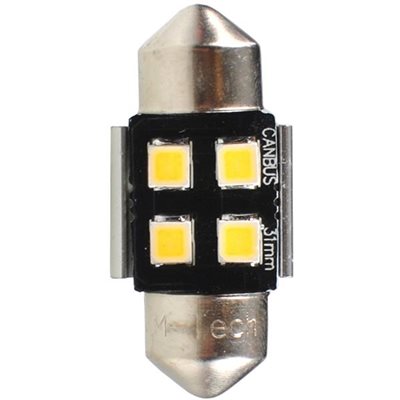 Λαμπάκια Πλαφονιέρας C5W/C10W 12V Sv8.5 0,5W 31mm 4xSMD2835 Led Can-Bus Λευκό 2τμχ M-Tech LB345W/MT