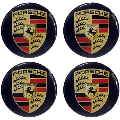 Race Axion Porsche Αυτοκολλητα Σηματα Ζαντων 5,5 Cm Μαυρa Με Επικαλυψη Σμαλτου - 4 Τεμ. ΑΥΤ.26302